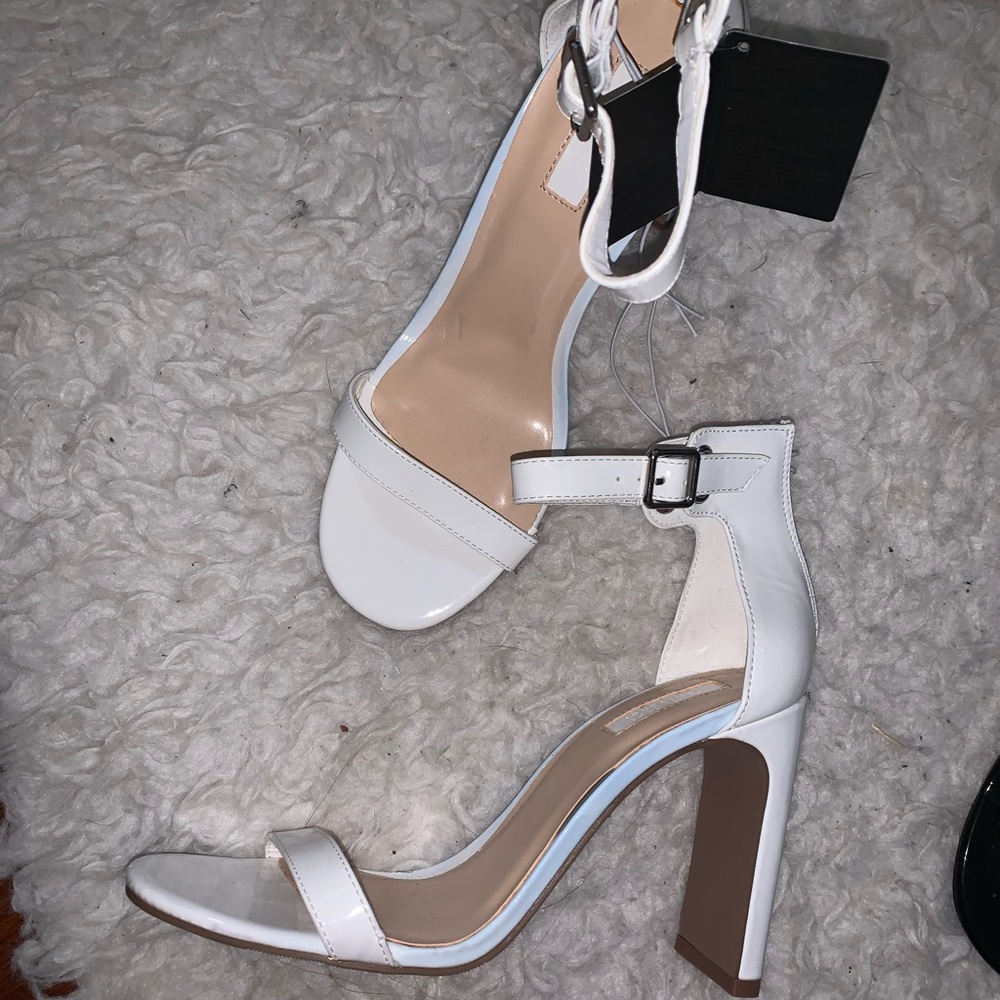 Shiny white heels